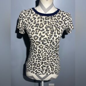 J. Crew Animal Print Short Sleeve Top